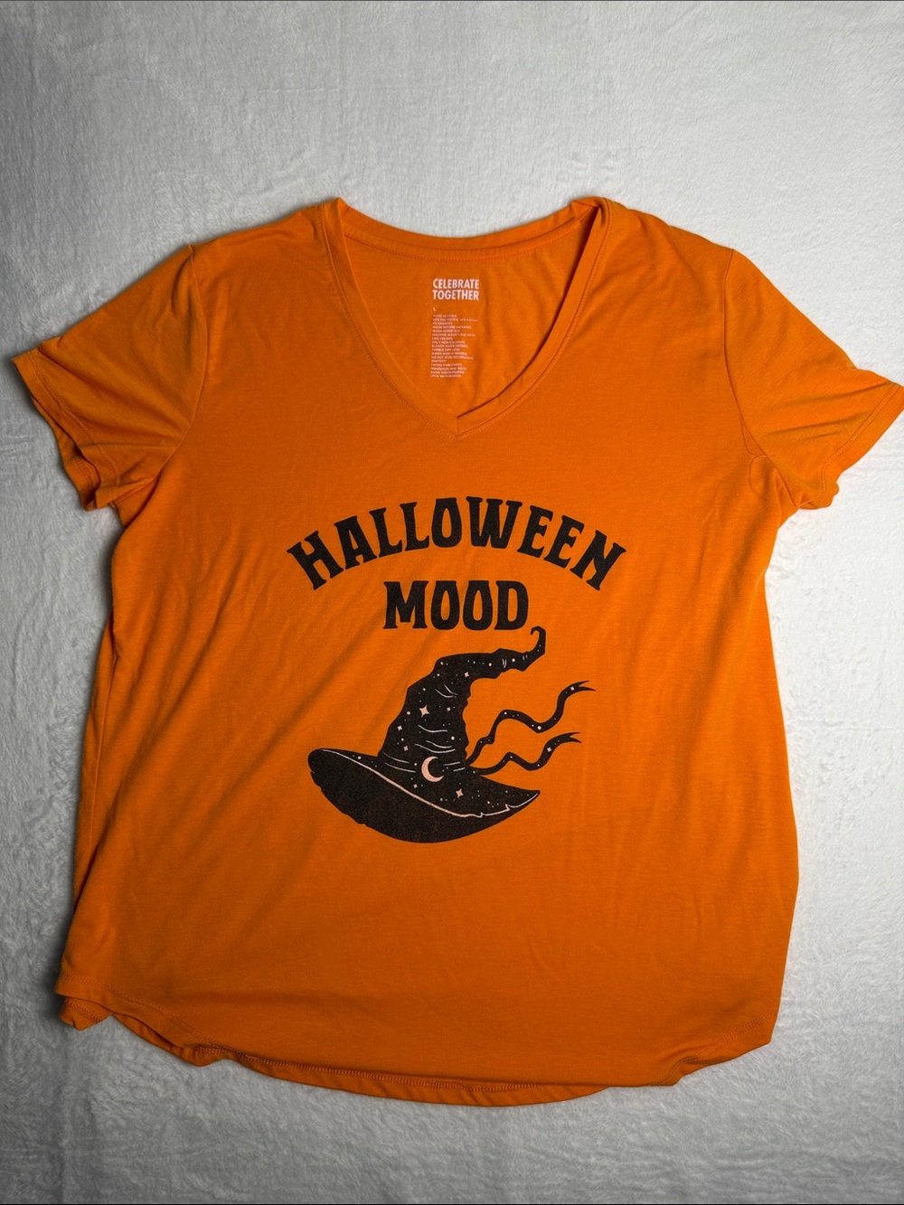 Halloween Mood Orange V-Neck Tee